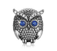 Annmors Donna Ciondolo Gufo Retr Argento 925 Colgantes con Zirconia cubica per Charm Bracciale