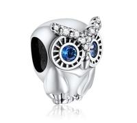Annmors Donna Ciondolo Gufo Scintillante Argento 925 Colgantes con Zirconia cubica per Charm Bracciale