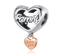 Annmors Love Family Ciondolo in Argento Sterling 925 Charm Bead Compatibile con Bracciale e Collane Europei da Donna,Gioielli per Ragazze Perline Regali