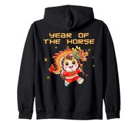 Anno Cinese del Cavallo 2026 Cavaliere Amore per i Cavalli Felpa con Cappuccio