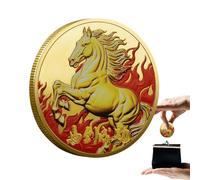 Anno cinese del cavallo che raccoglie monete - compagno di viaggio per l'idea del regalo per la per donne amici di famiglia | Collezione moneta per collezionisti | Viaggio di utensili per