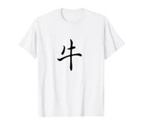 Anno del Bue/Zodiaco Cinese Kanji Calligrafia Design Maglietta