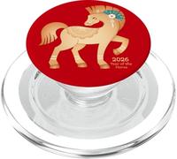 Anno del cavallo 2026 - Cavallo di fuoco dorato Capodanno lunare PopSockets PopGrip per MagSafe
