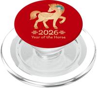Anno del cavallo 2026 - Cavallo di fuoco dorato Capodanno lunare PopSockets PopGrip per MagSafe