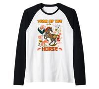 Anno del Cavallo Capodanno Cinese 2026 Maglia con Maniche Raglan