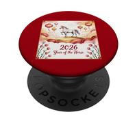 Anno del cavallo di fuoco 2026 Capodanno cinese festivo PopSockets PopGrip Adesivo