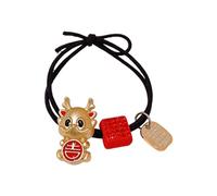 Anno del drago cinese Fascia per capelli Per Ragazze Festive Elastiche Corda per Capelli Carino Elastico Coda di Cavallo Titolare Della Ragazza Accessori Per Capelli Tradizionali Cinesi