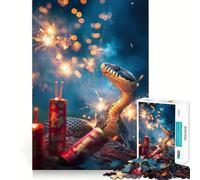 Anno del Serpente - Celebrazione dei Fuochi d'artificio Lunari Puzzle da 1000 pezzi per adulti Gioco stimolante per la mente Superficie liscia e priva di sbavature Hobby affascinante