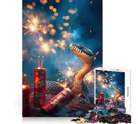 Anno del Serpente - Puzzle da 1000 pezzi per la celebrazione dei fuochi d'artificio lunari ideale per adolescenti Allenamento della concentrazione evasione rilassante assemblaggio preciso premuroso
