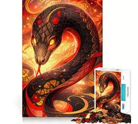 Anno del Serpente - Puzzle del Serpente Infuocato da 1000 pezzi per adulti,gioco per potenziare la memoria,taglio di qualità professionale,attività di gruppo emozionante (38x26cm)