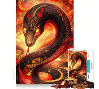 Anno del Serpente - Puzzle Serpente Infuocato 1000 Gioco di Logica e Pensiero Esercitante Taglio Artigianale Momento di Tranquillità Esercizio Mentale a Casa (38x52cm)
