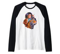 Anno della Tigre Acqua Mistico Donna Potenza Energia Femminile Maglia con Maniche Raglan