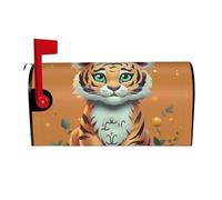 Anno della Tigre Divertente Tigre Coperture per cassette postali Magnetiche Avvolgimenti Posta Copertura per cassetta postale Giardino Decorazione per la casa 21x18 pollici