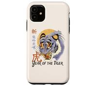 Anno della Tigre Zodiaco Cinese Tigre Blu Arte Dettagliata Custodia per iPhone 11