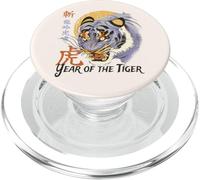 Anno della Tigre Zodiaco Cinese Tigre Blu Arte Dettagliata PopSockets PopGrip per MagSafe