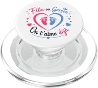 Annonce grossese bébé baby shower fille ou garcon PopSockets PopGrip per MagSafe