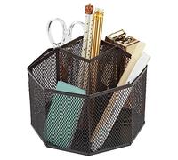 Annova Organizer da scrivania in rete girevole con 5 scomparti, per riporre caramelle, penne, ufficio, forniture artistiche, per riporre oggetti, aula, casa (Black)