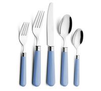 ANNOVA Set di posate,posate colorate in acciaio inossidabile,set di posate da tavola,coltelli da tavola,forchette,cucchiai,forchette da insalata e cucchiai da dessert (Azzurro, 20 Pezzi)