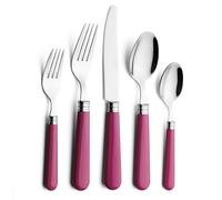 ANNOVA Set di posate,posate colorate in acciaio inossidabile,set di posate da tavola,coltelli da tavola,forchette,cucchiai,forchette da insalata e cucchiai da dessert (Rosa, 20 Pezzi)