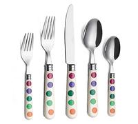ANNOVA Set di posate,posate colorate in acciaio inossidabile,set di posate da tavola,coltelli da tavola,forchette,cucchiai,forchette da insalata e cucchiai da dessert (Punti, 20 Pezzi)