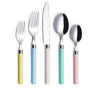 ANNOVA Silverware Set 20 Pieces Stainless Steel Cutlery Color Handle Flatware (20 Pieces, Mix)