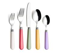 ANNOVA Silverware Set 20 Pieces Stainless Steel Cutlery Color Handle Flatware (20 Pieces, Mix Color)
