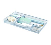 Annova Vassoio organizer per cassetti da scrivania, per organizzare l'ufficio, rete metallica, accessori e forniture per ufficio (Morandi Blue)