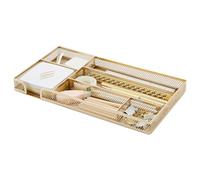 Annova Vassoio organizer per cassetti da scrivania, per organizzare l'ufficio, rete metallica, accessori e forniture per ufficio (Gold)