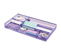 Annova Vassoio organizer per cassetti da scrivania, per organizzare l'ufficio, rete metallica, accessori e forniture per ufficio (Purple)