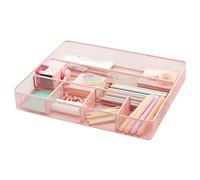 Annova Vassoio organizer per cassetti da scrivania, per organizzazione dell'ufficio, rete metallica, accessori e forniture per ufficio (Light Pink)