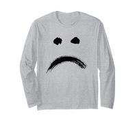 Annoyed Sad Face - Minimal Black Drawing Maglia a Manica
