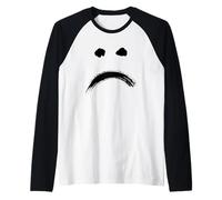 Annoyed Sad Face - Minimal Black Drawing Maglia con Maniche Raglan