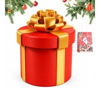 Annoying Nested Screw Gift Box - Annoying Nested Gift Box with Screws, Prank Money Puzzle Gifts Boxes for Christmas, Reusable Prank Nesting Packaging for Cash & Surprises (Red gold)