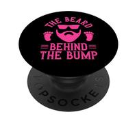 Annuncio di gravidanza degli uomini nuovo papà La barba dietro il dosso PopSockets PopGrip Adesivo