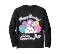 Annuncio di Gravidanza Hoppy Easter We're Eggspecting Egg Maglia a Manica