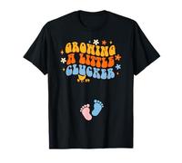 Annuncio di Gravidanza Pollo Che Cresce Un Piccolo Clucker Maglietta