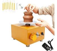 Annuod Mini Tornio Elettrico per Ceramica: Macchina da Tavolo Compatta con 8 Attrezzi per La Lavorazione Dell'argilla, velocità di 2000 Giri/min, Perfetta per Il Fai Te