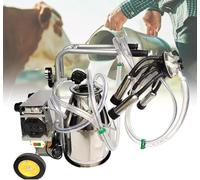 Annuod Mungitrice Automatica A Vuoto A Pulsazione, Mungitrice Elettrica per Mucche, con Secchio in Acciaio Inossidabile da 25 Litri, Tazze E Tubi in Silicone, Pressione Regolabile