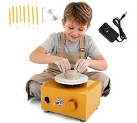 Annuod Tornio Elettrico per Ceramica, 0-2000 Giri/min, Macchina da Tavolo per con Piastre 10 Cm E 6,5, Kit Completo Fai-da-Te per Principianti