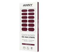 ANNY Gel Nail Strips - Pellicola UV per unghie da incollare con lampada UV, resistente e infrangibile, facile da usare, colore: rosso vampy - Bordeaux profondo - N. 62