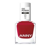 ANNY Gel Power Nail Polish - Smalto gel colorato senza lampada UV, brillantezza brillante e durata fino a 12 giorni, resistente alle schegge e ai graffi, colore Hello Love - rosso segnale classico - 8