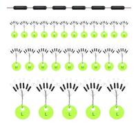 Annyswit 150 Pezzi Tappi in Gomma per Pesca 6 in 1 Tappi per Filo Piccolo S/M/L Perline in Gomma Cilindriche per Filo da 0,1-0,43 mm Tappi per Pesca e Pesi