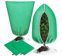 Annyswit 2 Pezzi Cappuccio Protezione Piante Invernale, Tessuto Non Tessuto 70 g/m² 80x120 cm, Antigelo e Antivento con Cerniera e Cordoncino, Protezione per Piante in Vaso, Palme e Olivi