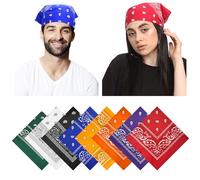 Annyswit 8 Pezzi Bandana Donna & Uomo 55 x 55 cm Bandanas Paisley Bandane in Multifunzionale Colorate Unisex Multicolori Fazzoletti Testa Bandana Fazzoletto per Capelli Collo Polso Testa Cravatta