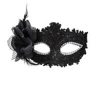 Anomasu Maschera veneziana realistica in silicone per feste in maschera, maschera per Halloween (nero)