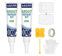 ANOMM Stucco per Piastrellen, 2x120ml Riparazione Fughe Piastrelle, Tubetto Riempitivo Ripara e Rinnova, Malta per Piastrelle, per Bagno, Doccia e Cucina, Ripristina e Rinnova Fughe Piastrelle, Bianca