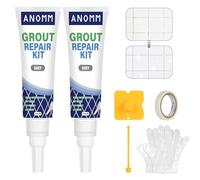 ANOMM Stucco per Piastrellen, 2x120ml Riparazione Fughe Piastrelle, Tubetto Riempitivo Ripara e Rinnova, Malta per Piastrelle, per Bagno, Doccia e Cucina, Ripristina e Rinnova Fughe Piastrelle, Grigio