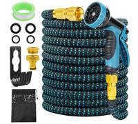 ANOMM Tubo Acqua Giardino Estensibile 30m /100ft, Estensibile da Giardino Flessibile Con 10 Modalità di Spruzzo, Tubo Irrigazione con Adattatore da 1/2" e 3/4 per Prato Lavaggio Irrigazione Auto