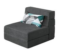 ANONER 70 x 190 CM Divano letto pieghevole con cotone a memoria, set di coperture lavabili e cuscino, materasso trasformabile per lo yoga, grigio scuro