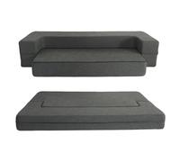 ANONER Divano letto moderno pieghevole con memory foam, poltrone letto, materasso, divano per ospiti con funzione di letto, divani imbottiti per il soggiorno, non richiede montaggio, grigio scuro